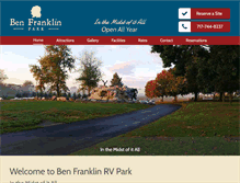 Tablet Screenshot of benfranklinrvpark.com